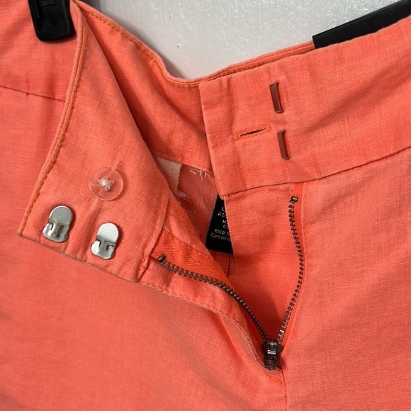 APT. 9 Linen shorts, Orange colored, 4 pockets Has slits on sides,  size 4 - Picture 5 of 9
